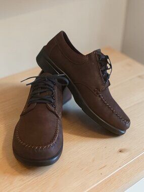 Vintage Dexter Comfort Lace-Up Suede Boat Oxford Shoes in brown Size 8.5